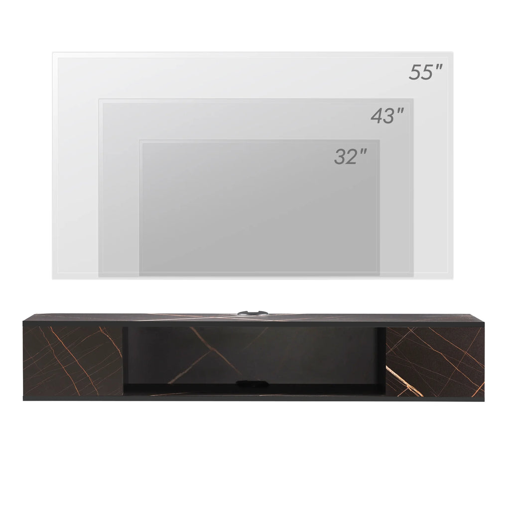 Black Floating TV Stand with LED Lights I4747