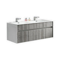 48 in. Ash Gray Wall Mount Double Sink Bathroom Vanity Z634