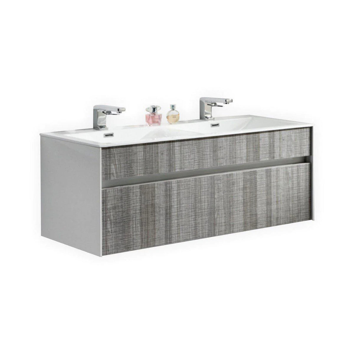 48 in. Ash Gray Wall Mount Double Sink Bathroom Vanity Z634