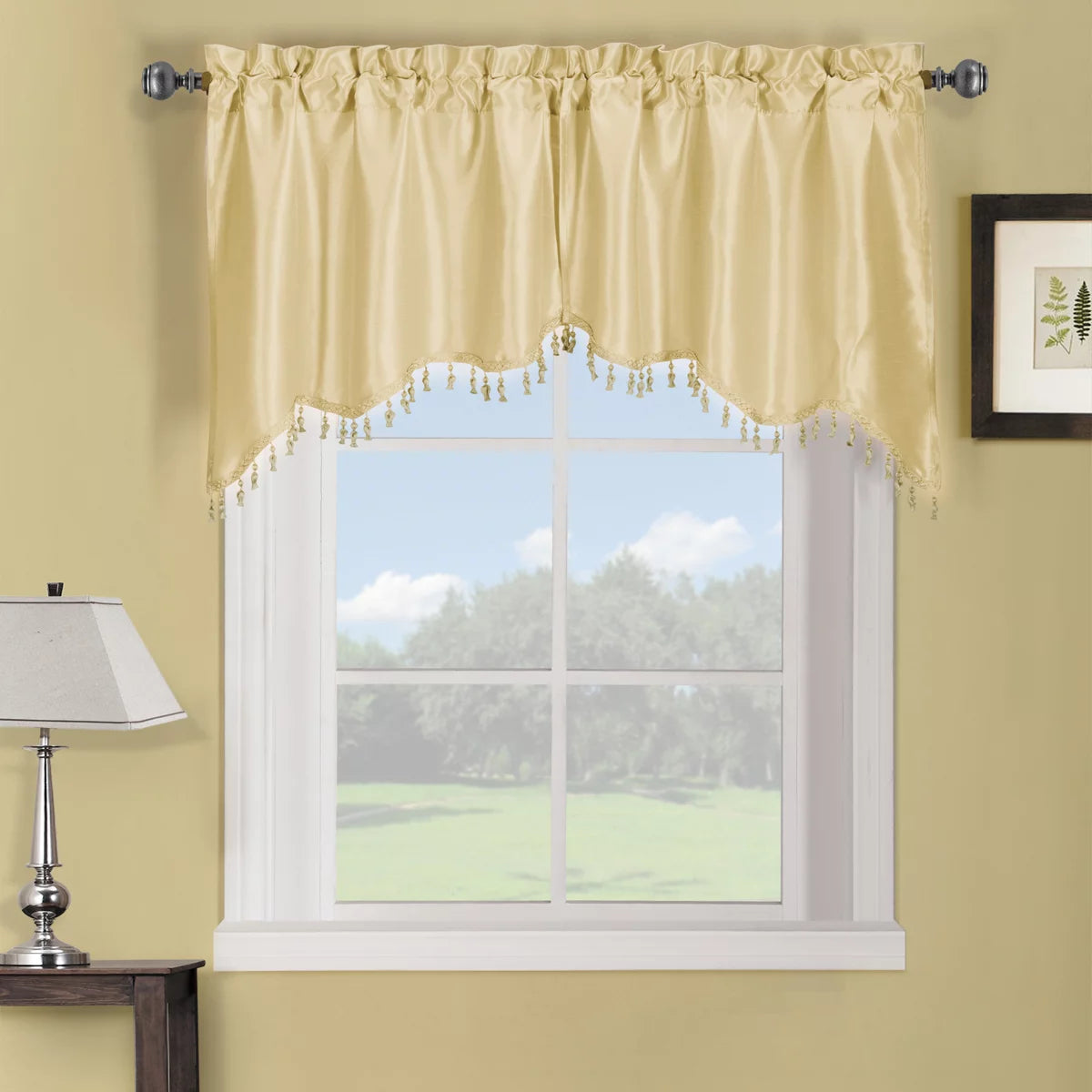 Ivory Rod Pocket Swag Valance Y1621