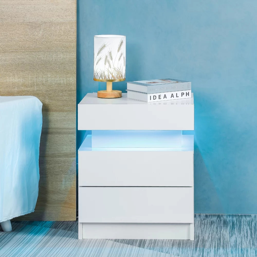 LED Nightstand with 2 Drawers I6560