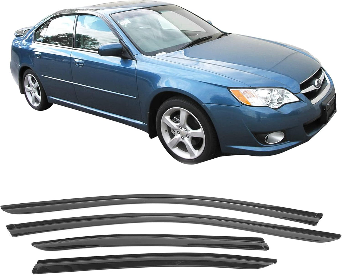 Slim Style Dark Smoke Tint Acrylic Rain Guard Wind Vent Air Deflector, Pack of 2 U34410