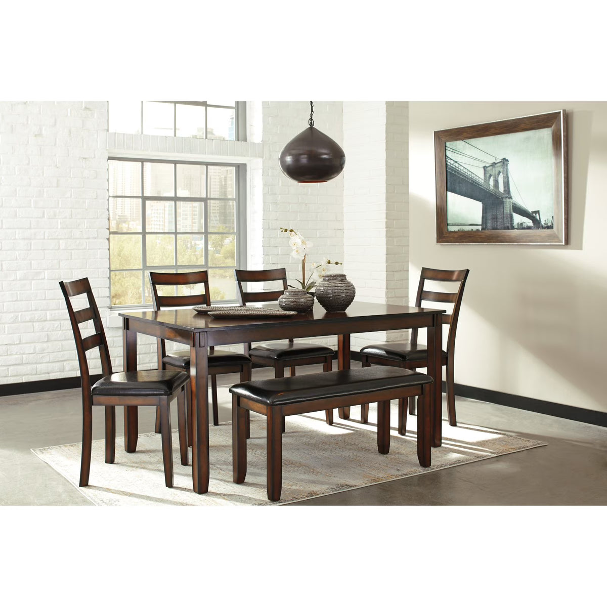 6 Piece Engineered Wood Dining Set in Brown I4087