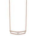 14K Rose Gold Polished Diamond Necklace P573