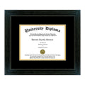 Black 1.5x22 Single Diploma Frame with Double Matting C945