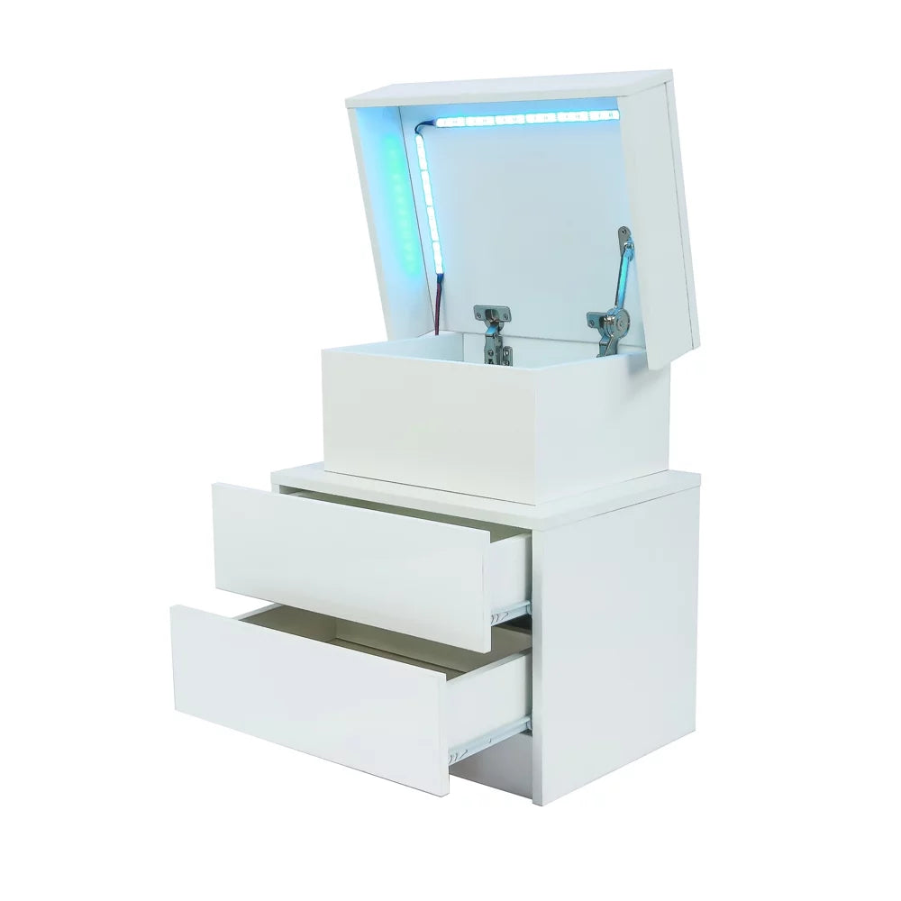 LED Nightstand with 2 Drawers I6560